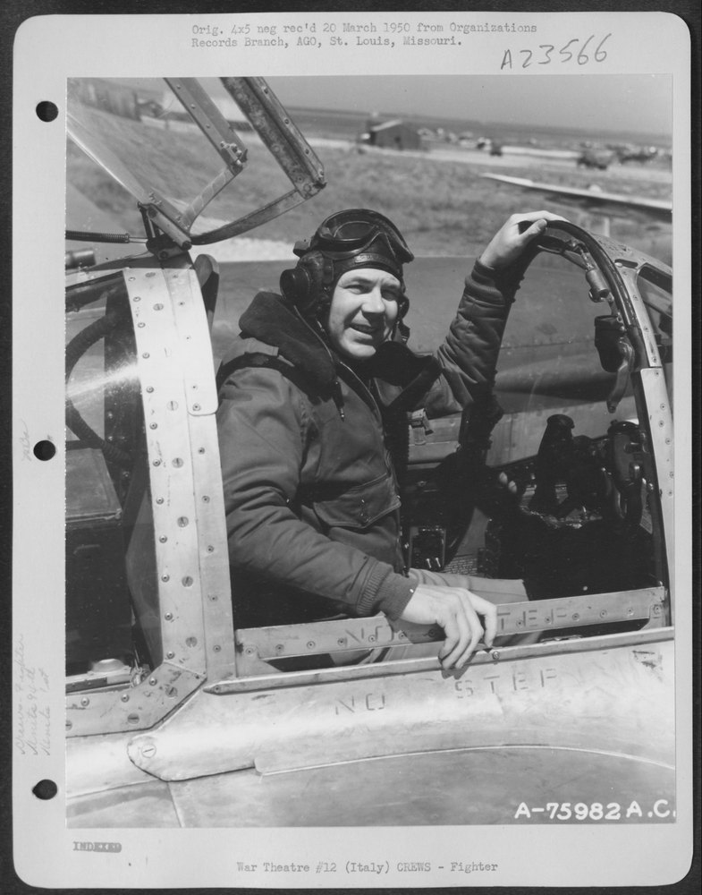 Pilot in P-38 Lightning in Italy