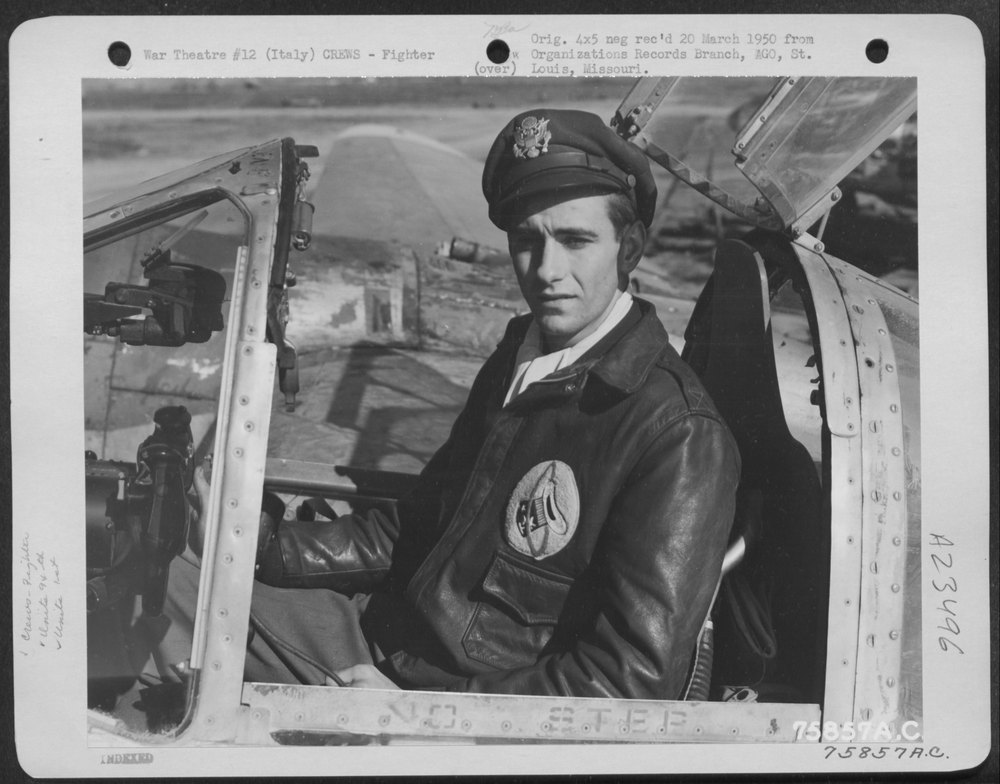 Pilot in P-38 Lightning in Italy