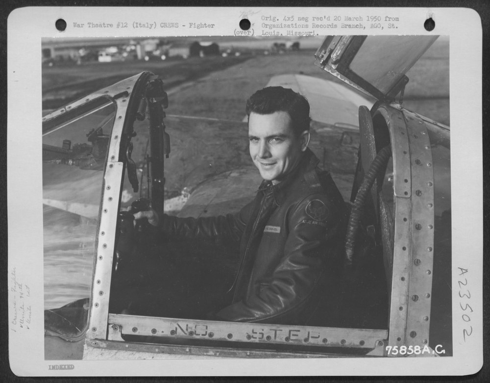 Pilot in P-38 Lightning in Italy