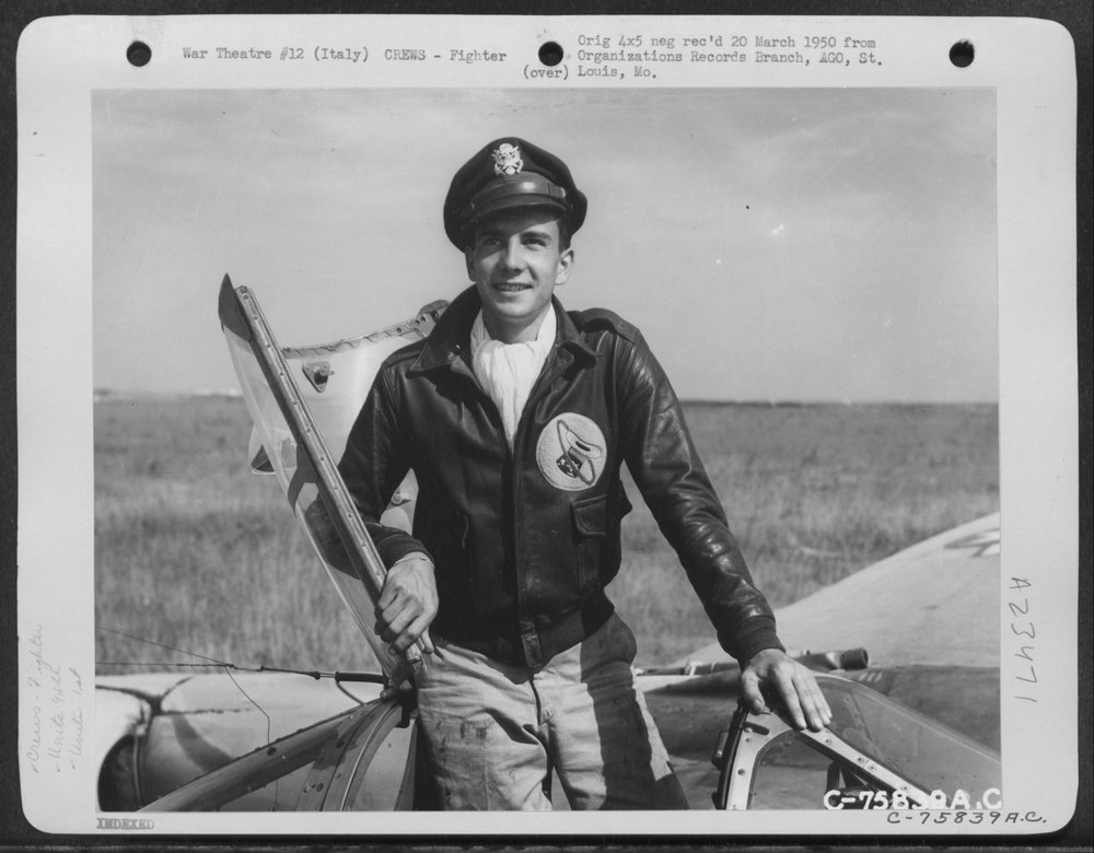 Pilot on P-38 in Italy