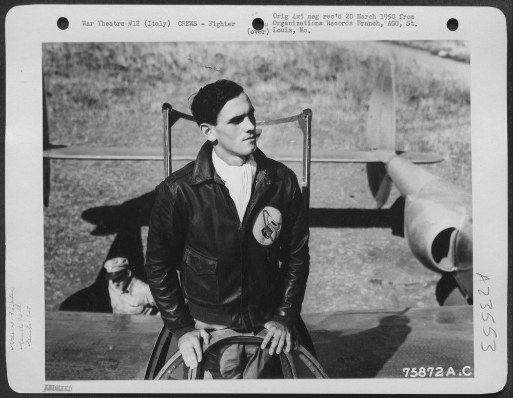 Pilot on P-38 in Italy