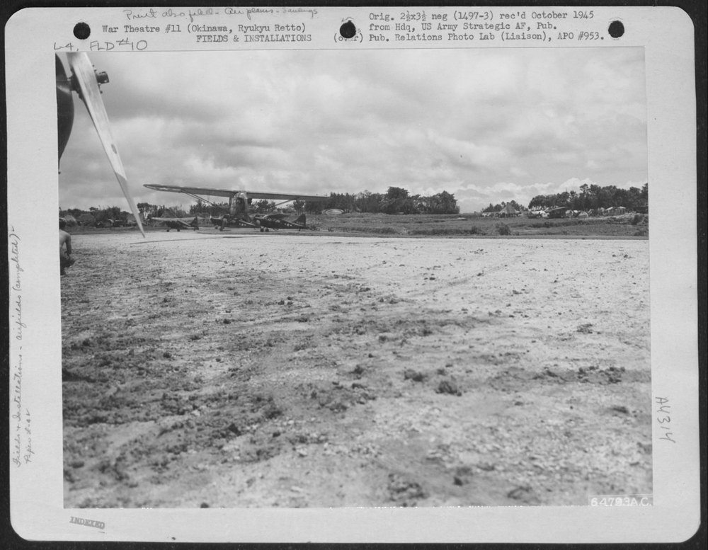 Piper L-4 Landing On Field Okinawa