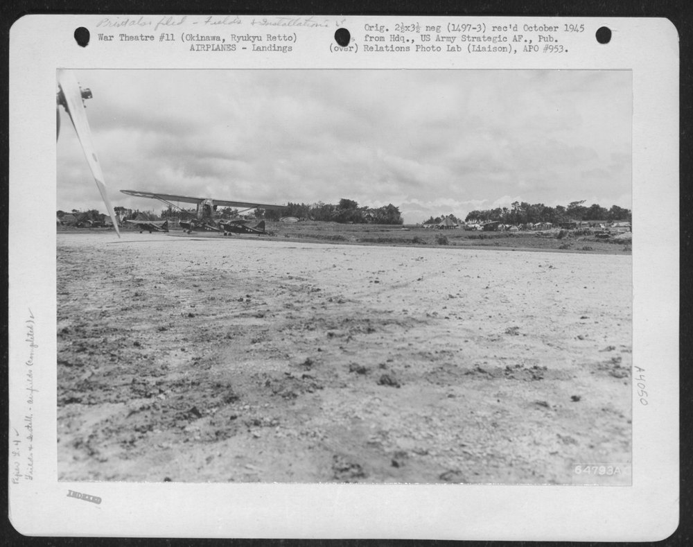 Piper L-4 Landing On Field Okinawa