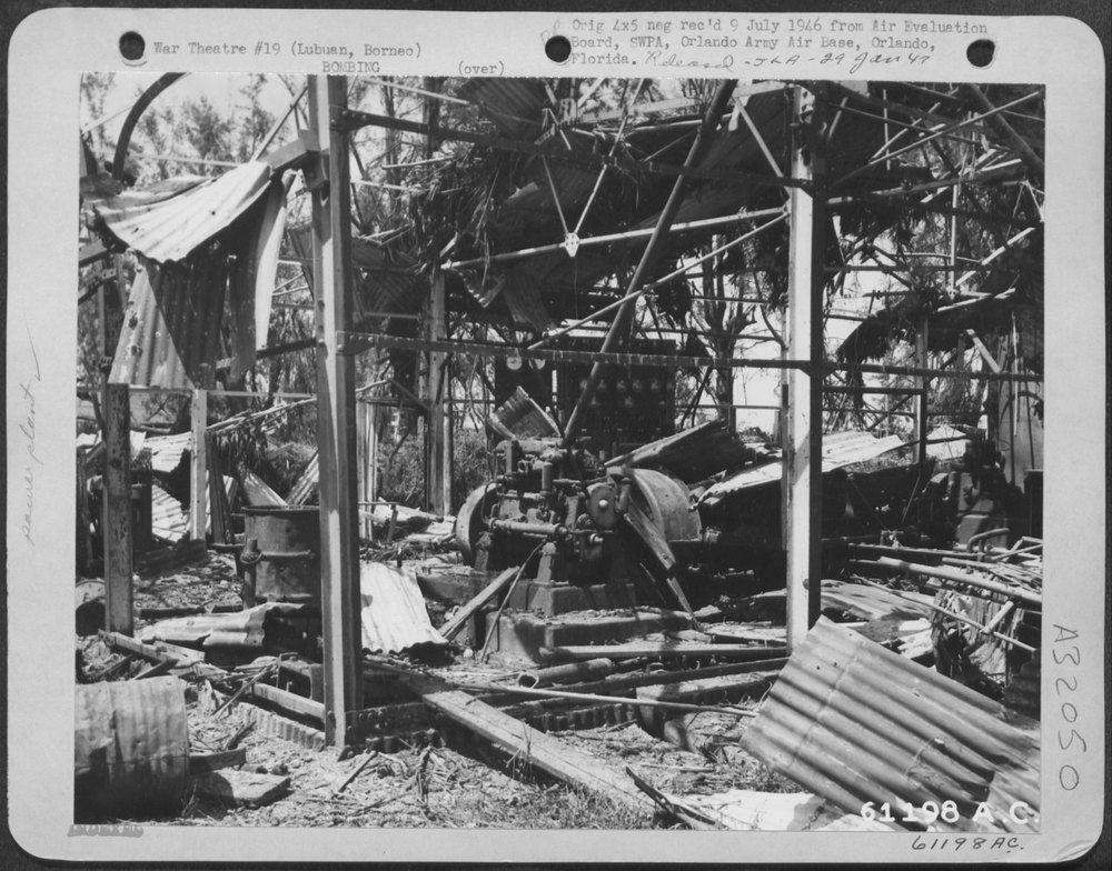 Power house destroyed Lubuan Borneo