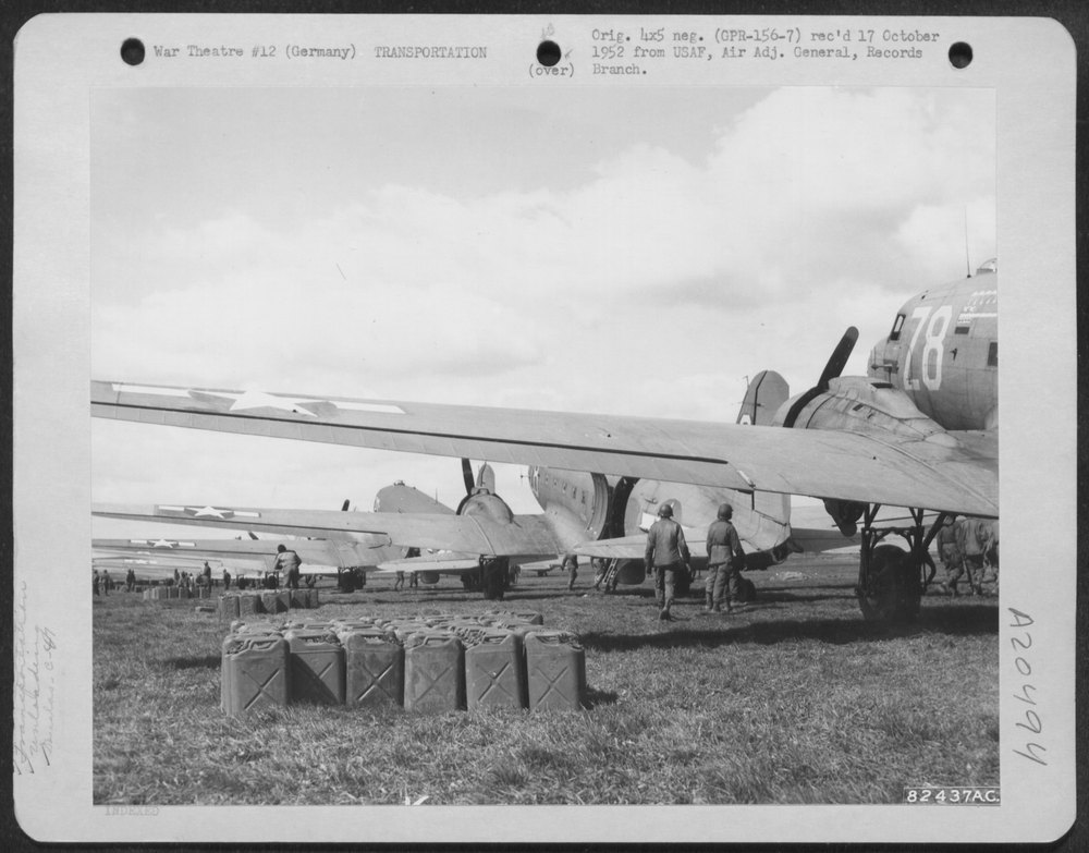 POWs unloading gasoline in Germany