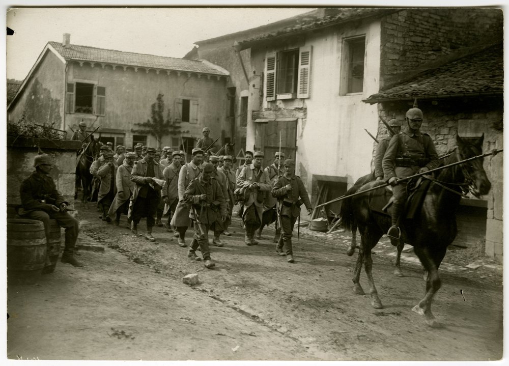 Prisoners from Bois d'Ailly marching through Vigneulles