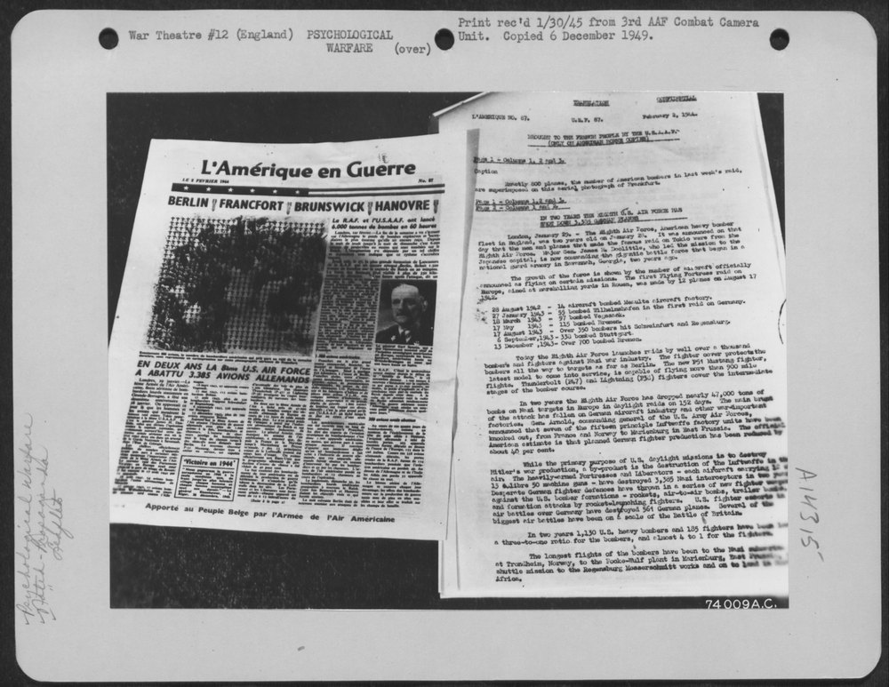 Propaganda bomb at Chelveston Air Base