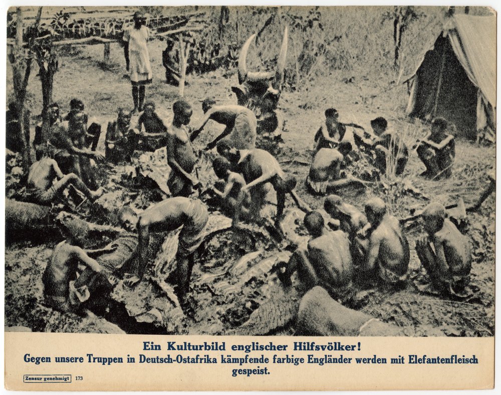 Propaganda placard of English auxiliary troops in Deutsch-Ostafrika