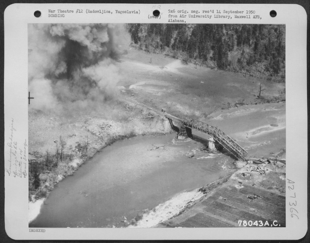 Radovljica Railroad Bridge bomb damage