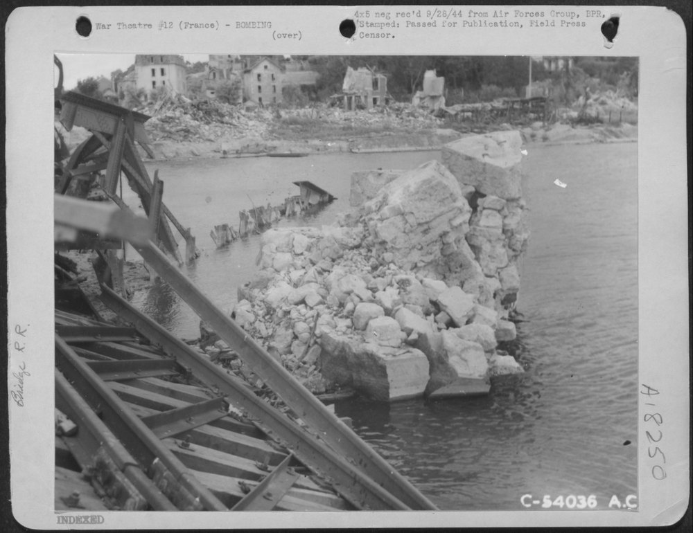 Railroad bridge hit across Seine River