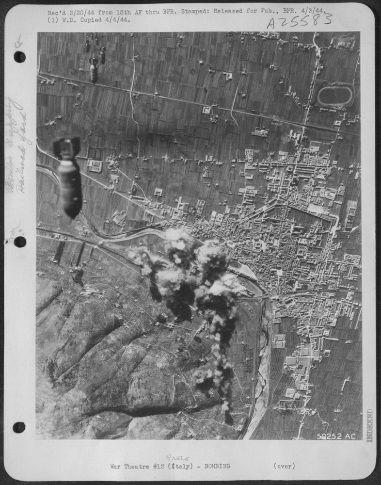 Railroad yards at Prato hit