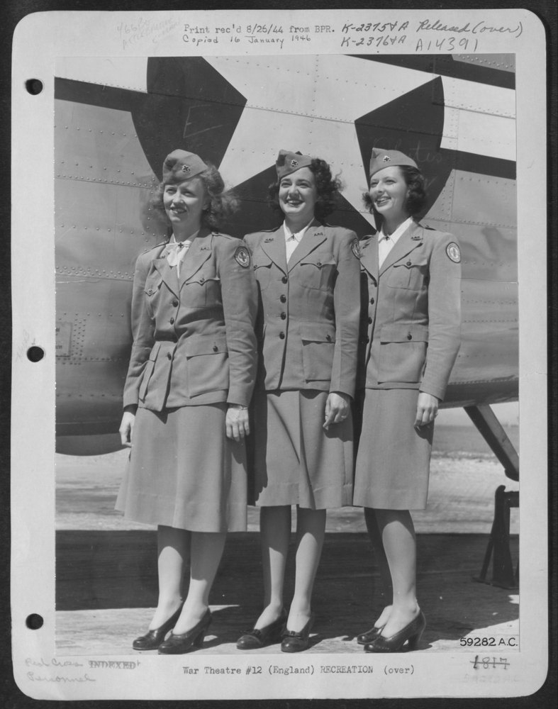 Red Cross Girls with Liberator Bomber Group