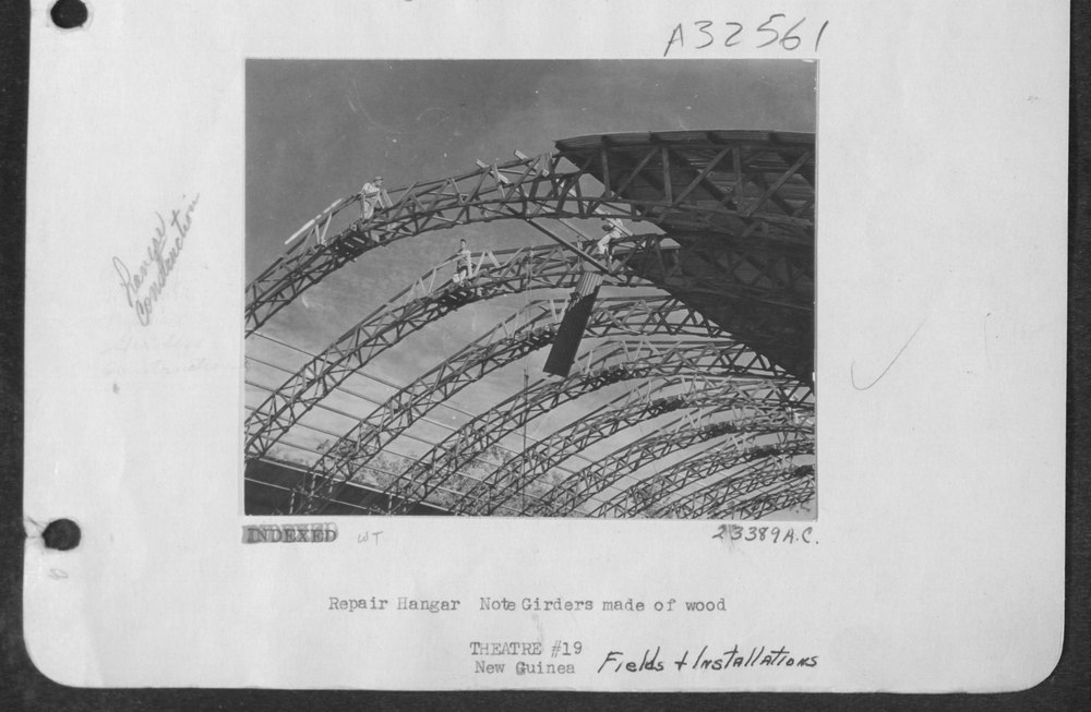 Repair Hangar with wood girders