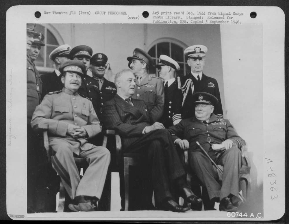 Roosevelt Stalin Churchill at Teheran