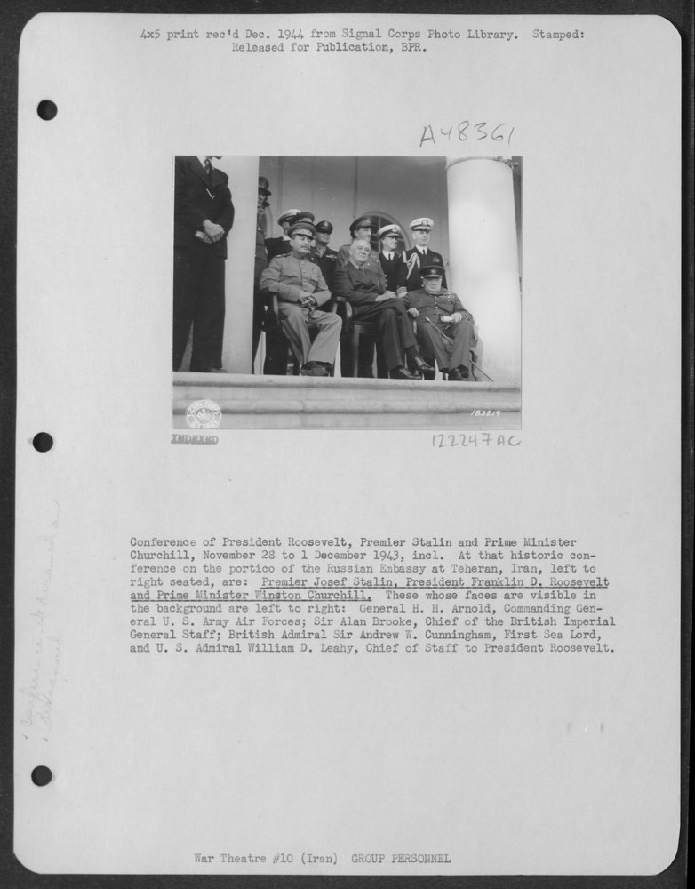 Roosevelt Stalin Churchill at Teheran