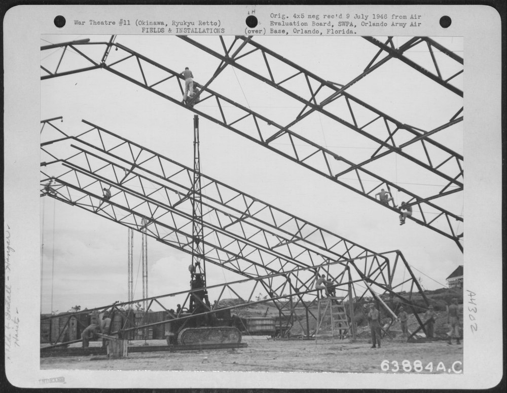 Rosterbout Crane At Naha Airfield