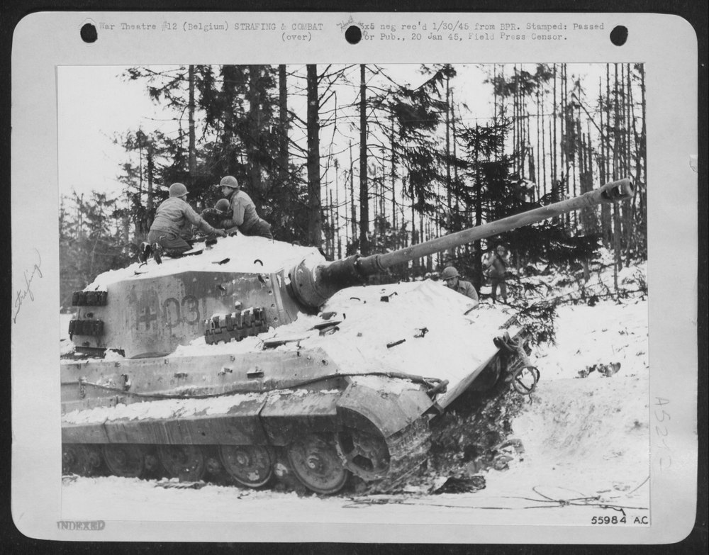 Royal Tiger tank near Bastogne