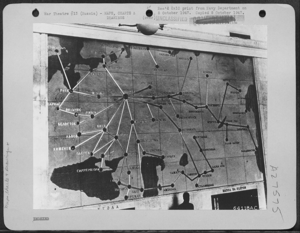 Russian Air Lines route chart