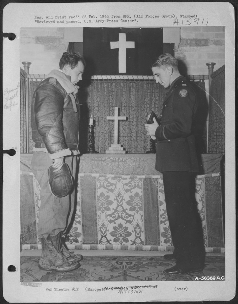 S/Sgt Baird receives blessing at station chapel