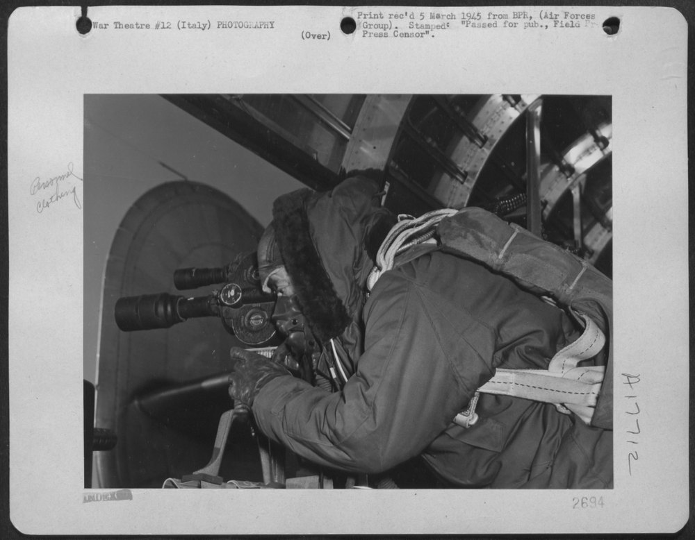 S/Sgt Smock in B-24 Liberator