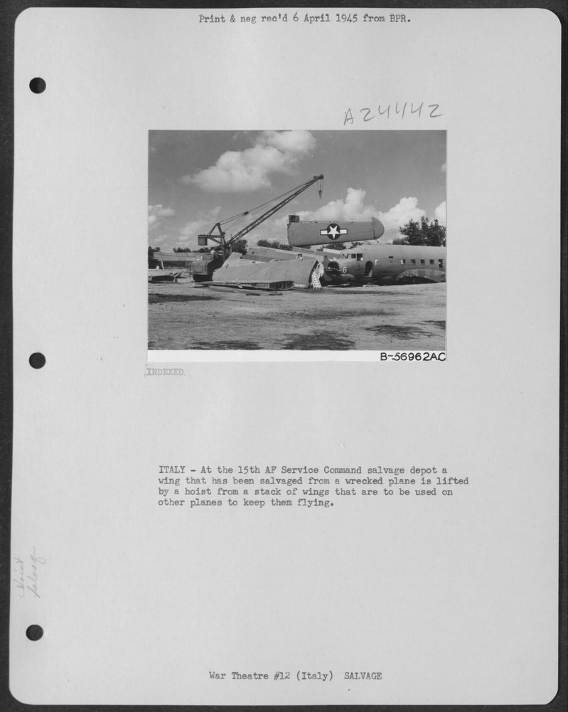 Salvaged wing at 15th AF Service Command