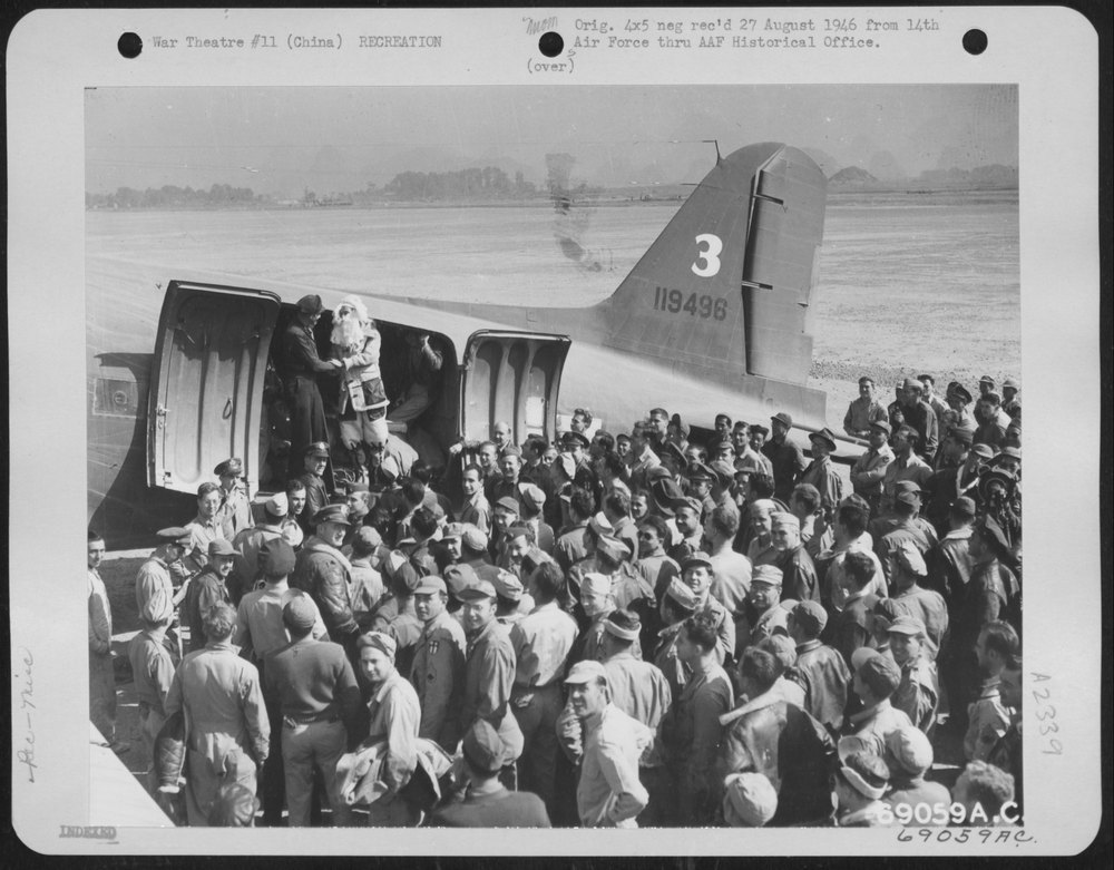 Santa Claus visits 14th Air Force in China