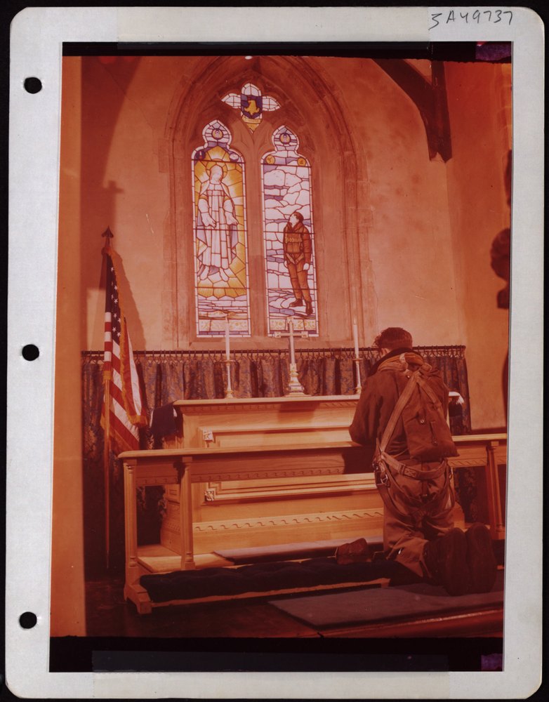Sgt Barber at 96th Bombardment Group chapel