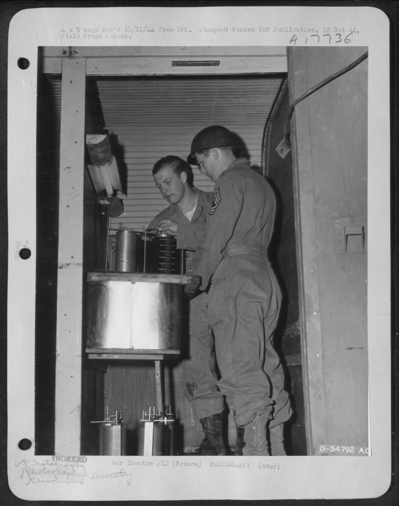 Sgt Duffy and M/Sgt Strobel at 9th AF base