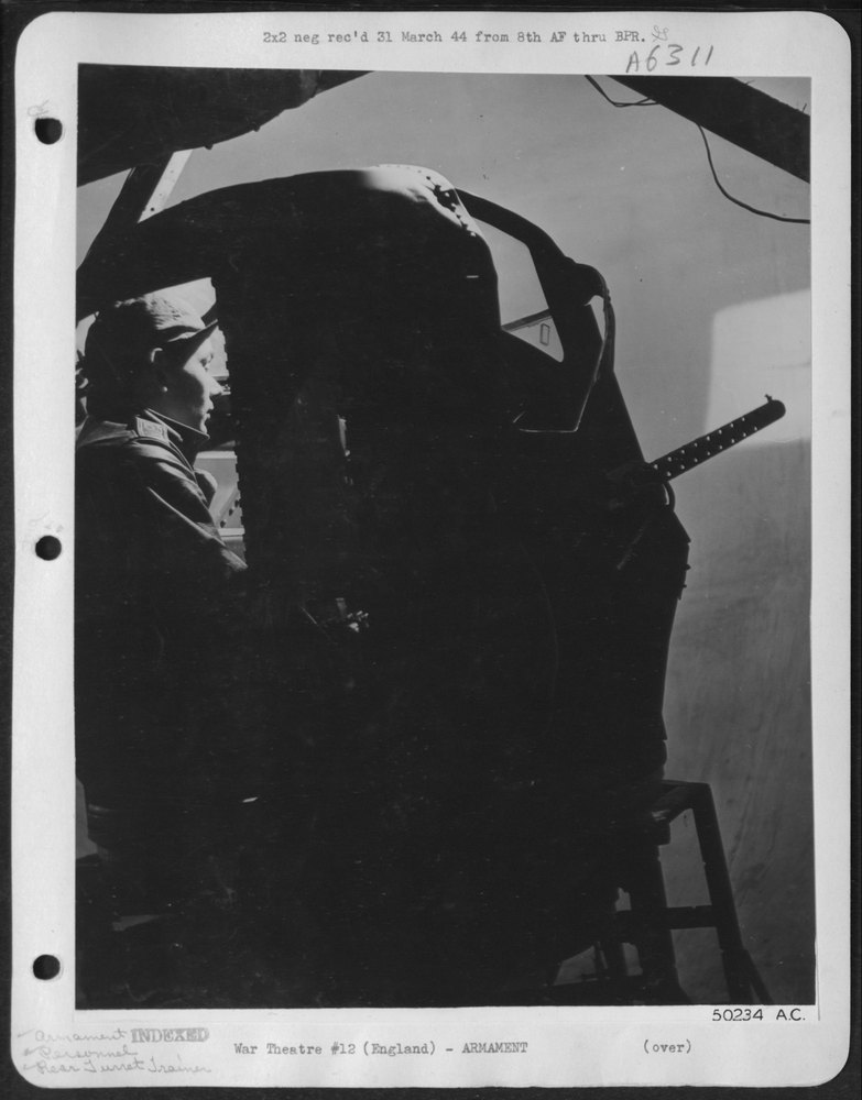 Sgt McAttee in rear turret trainer