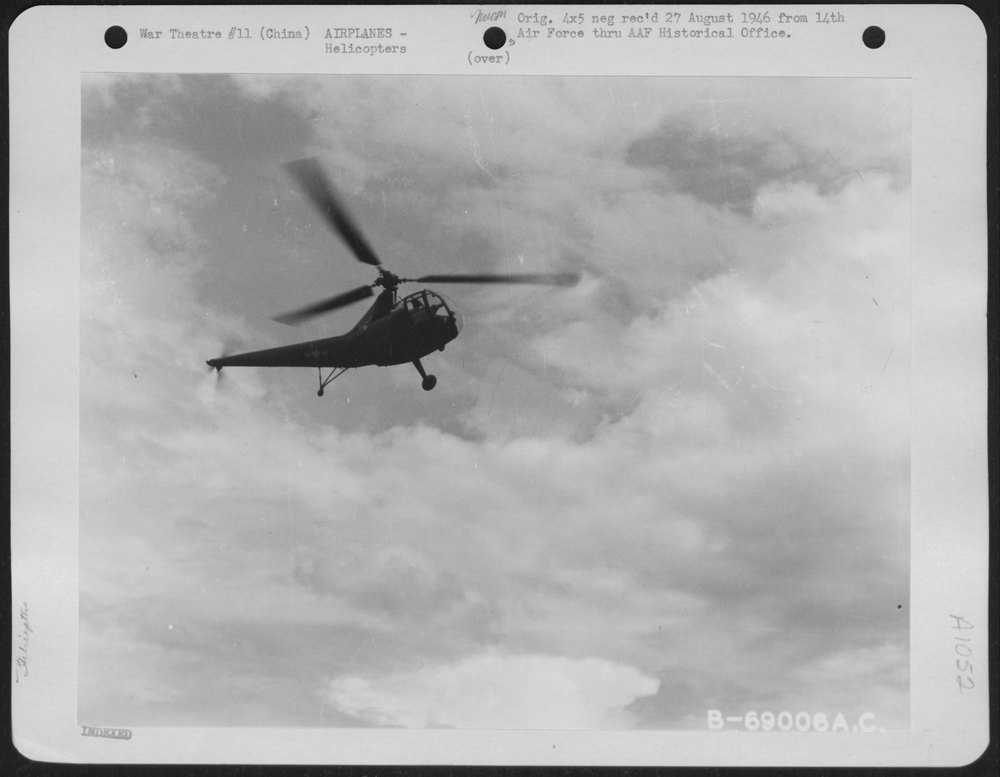 Sikorsky R-6 Helicopter Over China