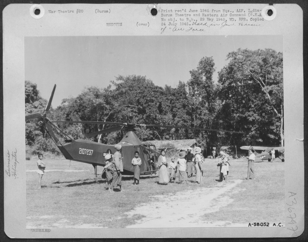 Sikorsky YR-4 helicopter in Burma