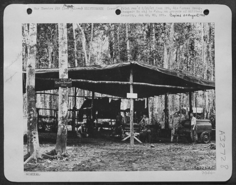 Slim's Engine Despair Shop in New Guinea jungle