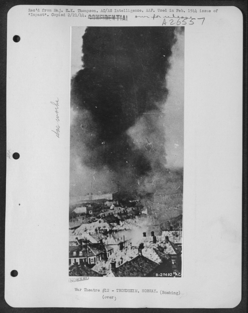 Smoke above stricken docks