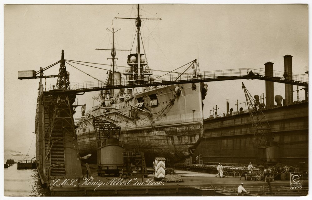 SMS König Albert in dry dock