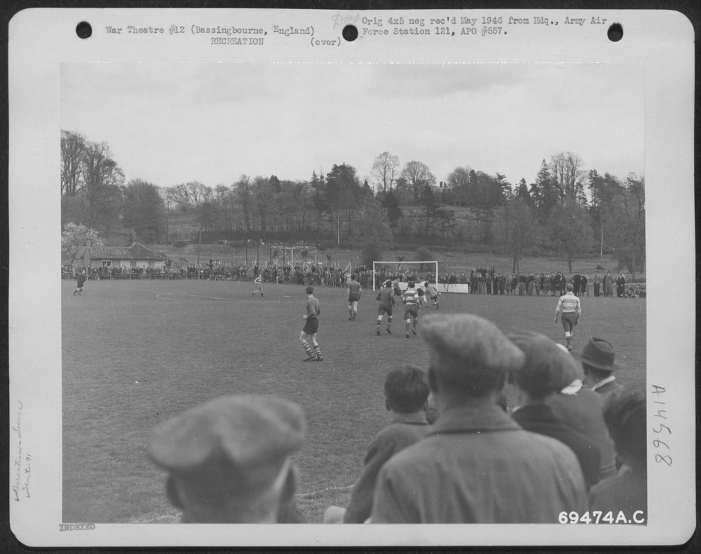 Soccer game at 91st Bomb Group base