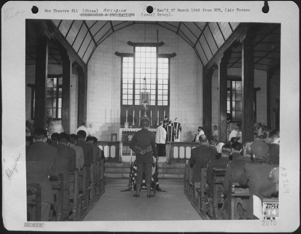 Soldier at requiem mass in China