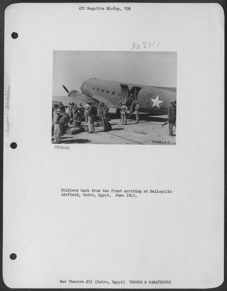 Soldiers arriving at Heliopolis Airfield