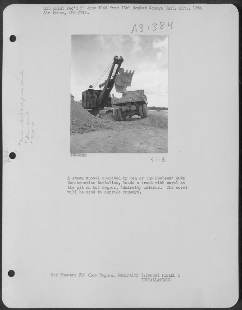 Steam shovel on Los Negros