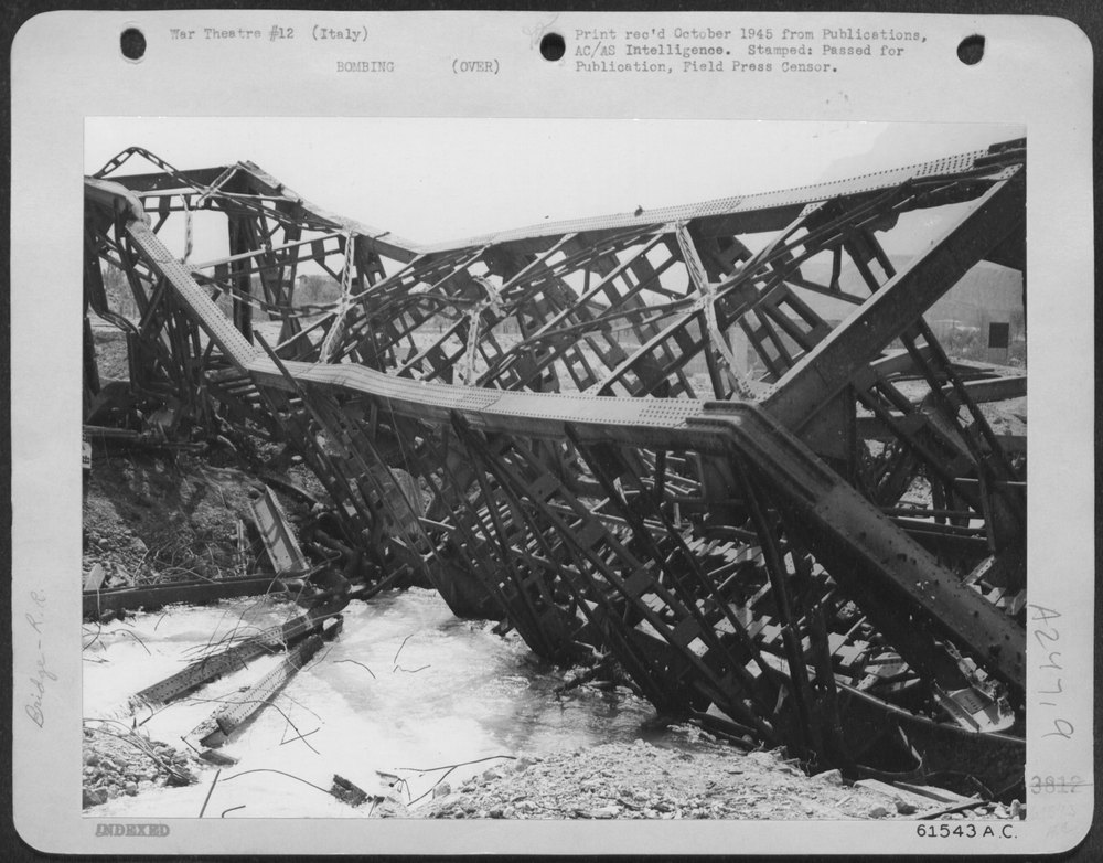 Steel Railroad Bridge Over Adige River