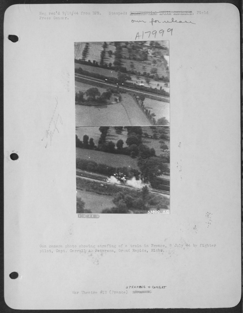 Strafing train in France
