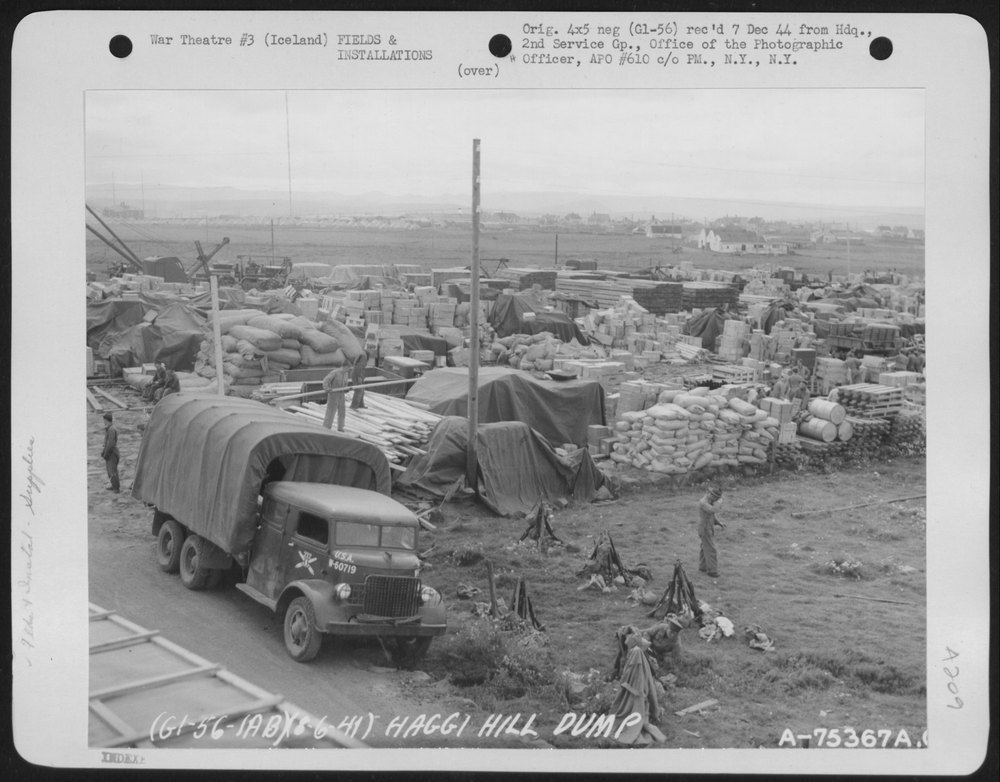 Supplies unloaded at Haggi Hill Dump Iceland