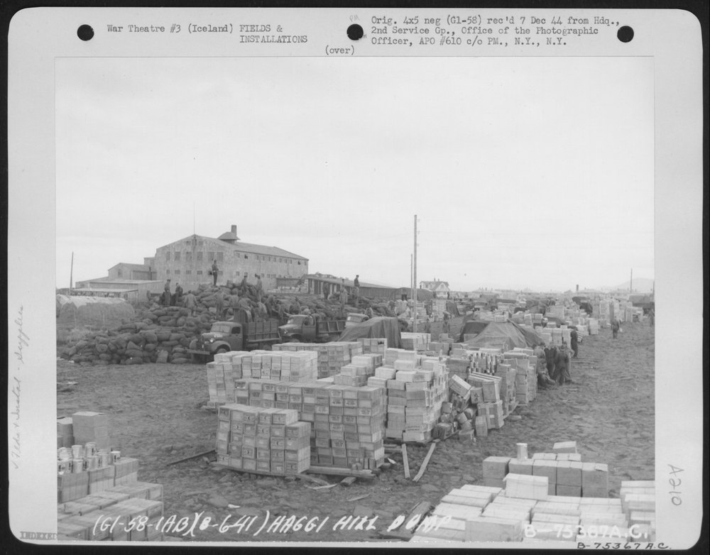 Supplies unloaded at Haggi Hill Dump Iceland