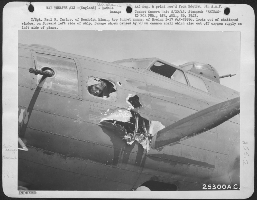 T/Sgt Taylor in B-17