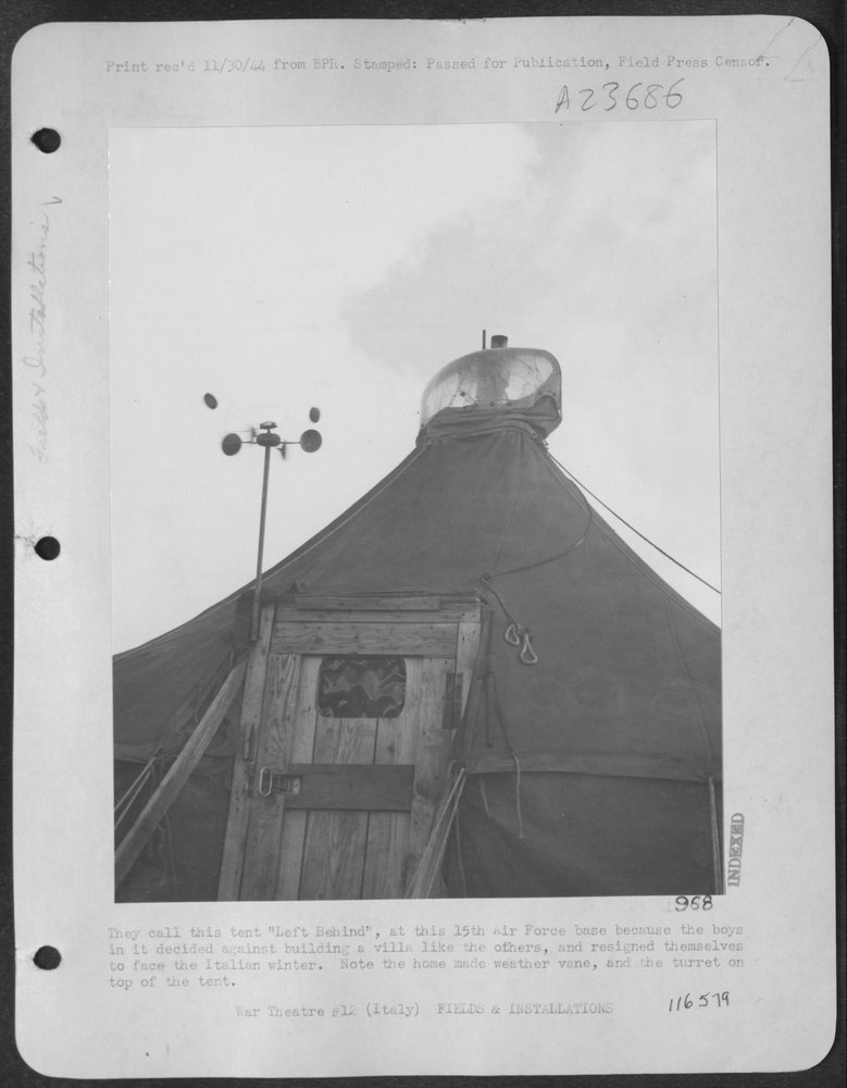 Tent at 15th AF base