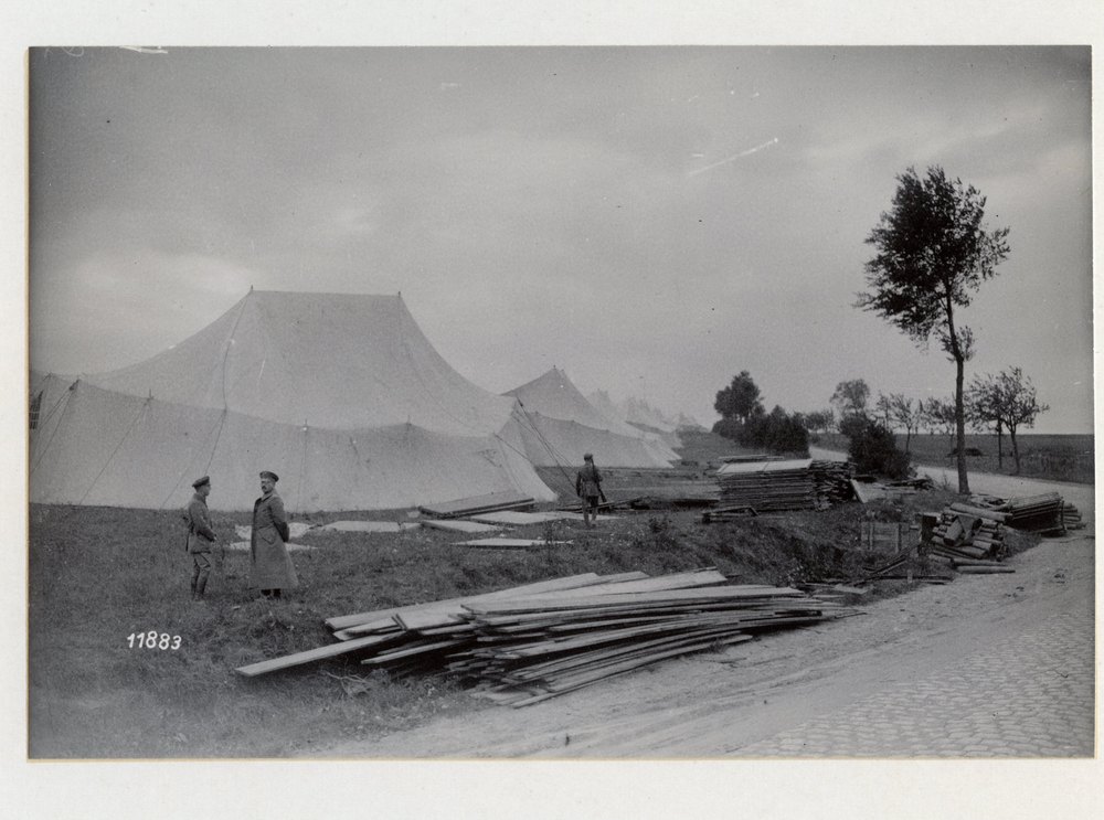 Tent camp of an artillery aerial observation section, Western front