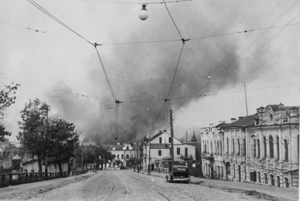 The far banks of the Dnieper in flames