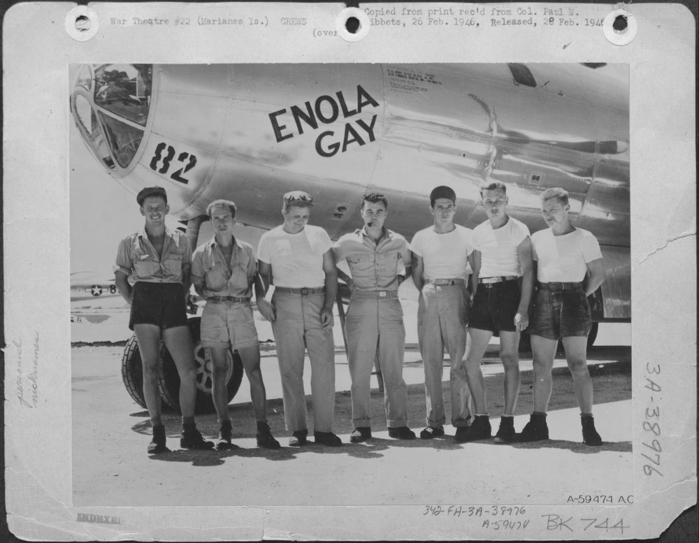 The Ground Crew Of The B-29 'Enola Gay' Which Atom-Bombed Hiroshima