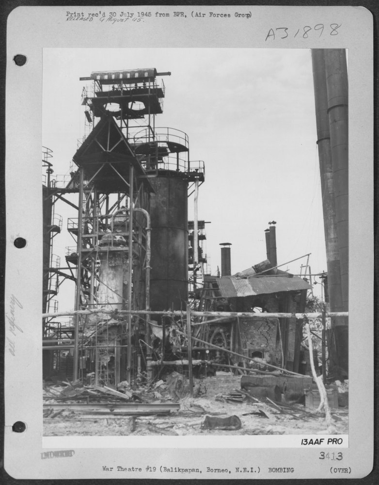 This refinery produced gasoline for the Jap air force and navy