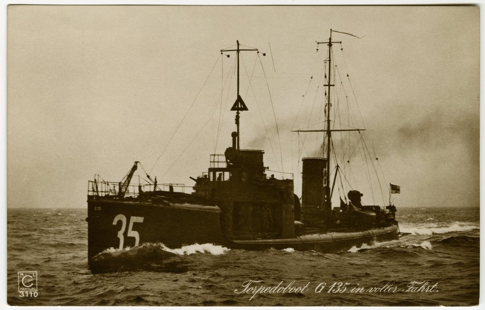 Torpedo boat G 135 at full speed