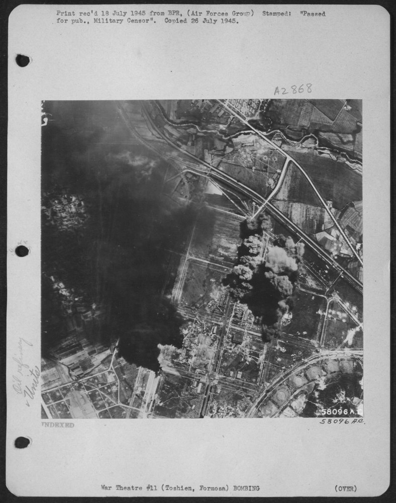 Toshien Oil Refinery bombed in Formosa